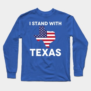 I Stand With Texas Vintage Flag Texas Long Sleeve T-Shirt